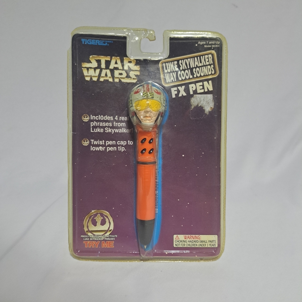 Vintage 1997 Tiger Star Wars Luke Skywalker Rebel Pilot Way Cool Sounds FX Pen‎